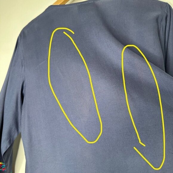 Ruby n Style Tunic Top Size M Floral Embroidered Gray - Picture 10 of 11